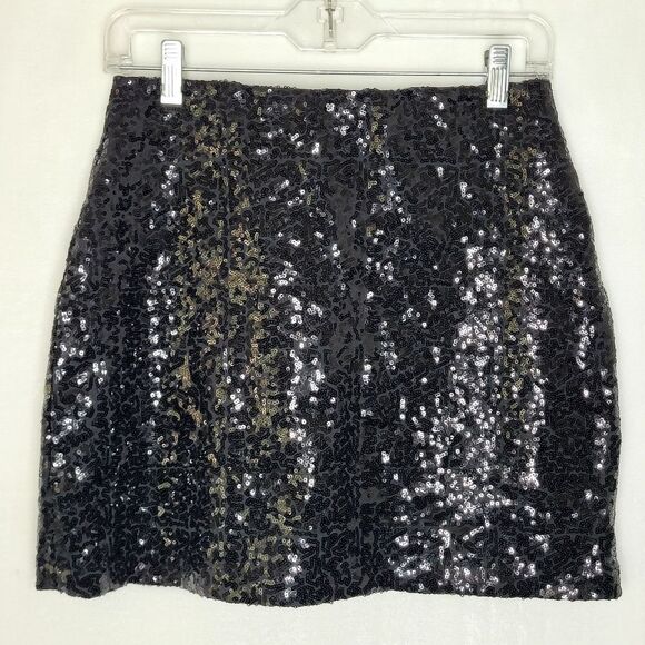 Tipsy Elves Black Sequin Mini Skirt Size Medium - Picture 1 of 5
